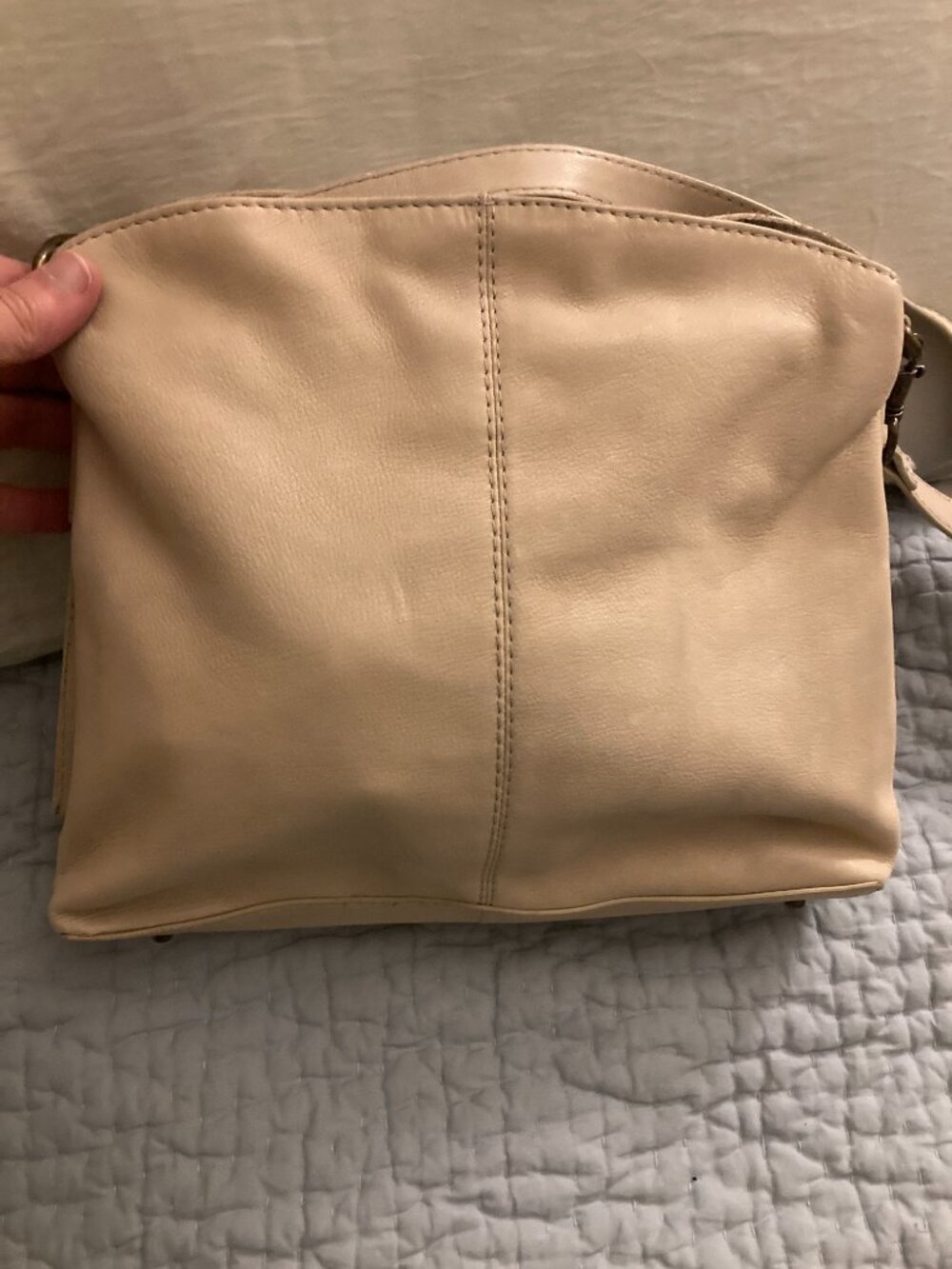 American Leather Co. cream leather handbag excellent used condition - Picture 5 of 8
